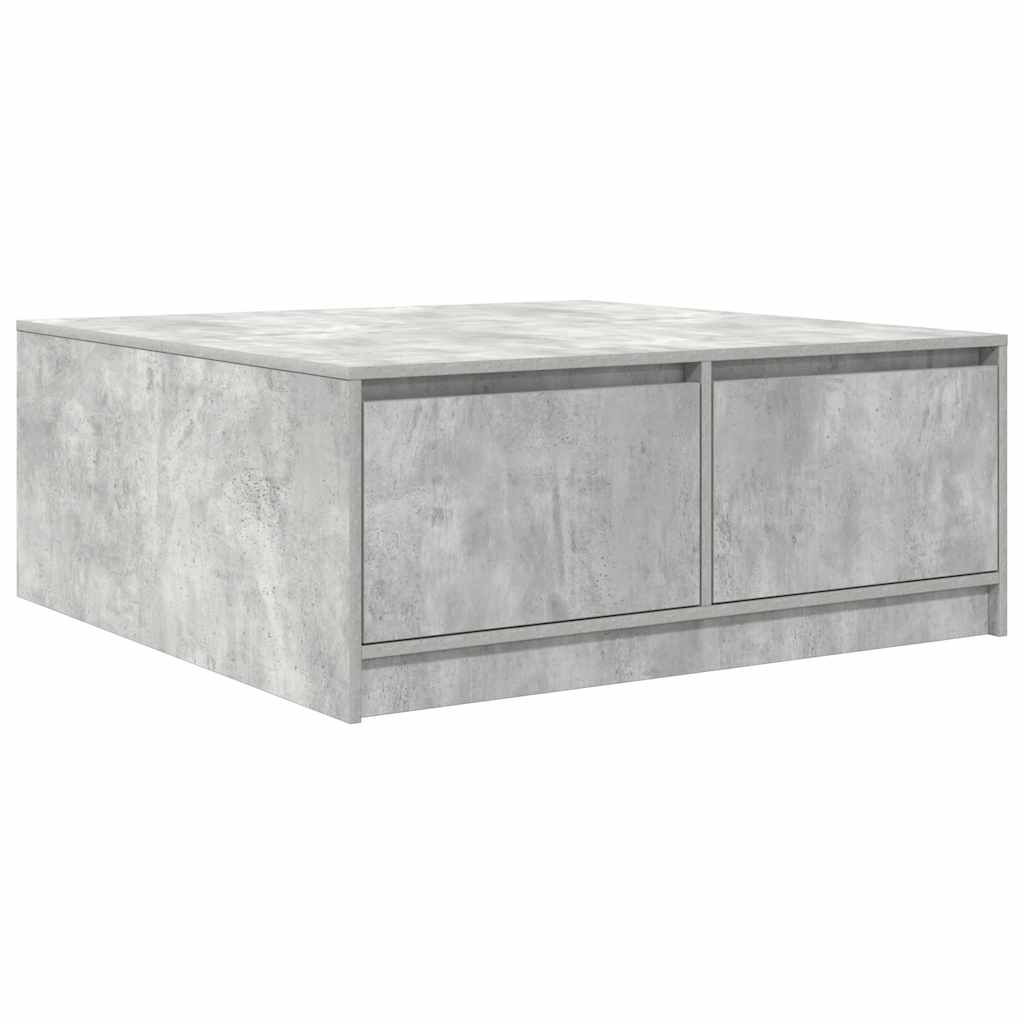 Coffee Table with Drawers Concrete Grey 100x100x40 cm